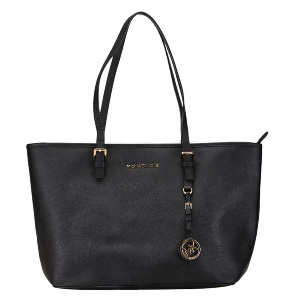 Michael Kors black jet set travel tote